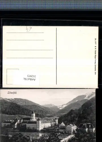 312973,Lilienfeld Teilansicht m. Stift Bergkulisse