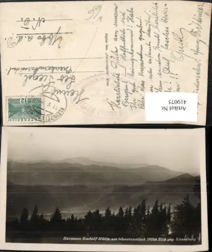 419075,Hermann Rudolf-Hütte am Schwarzwaldeck b. Kleinzell geg. Schneeberg Bergkulisse