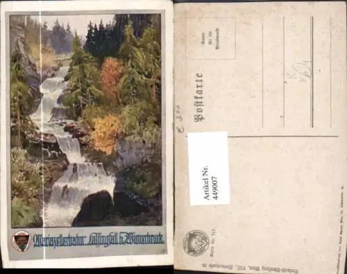 449007,Künstler AK A. Reckziegel Lassingfall b. Wienerbruck pub Dt. Schulverein 717