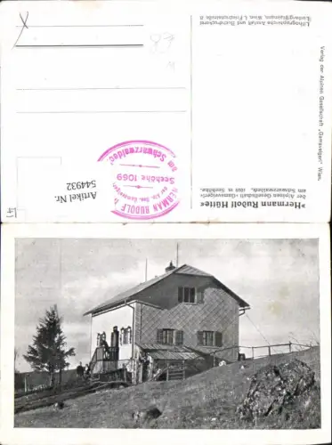 544932,tolle AK Hermann Rudolf Hütte Schwarzwaldeck Kleinzell Hainfeld Lilienfeld