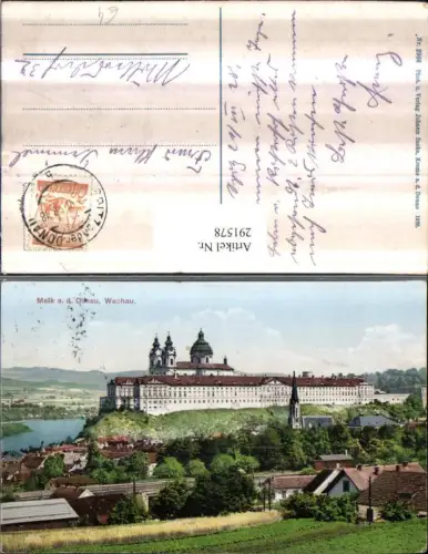 291578,Melk an d. Donau Teilansicht m. Stift