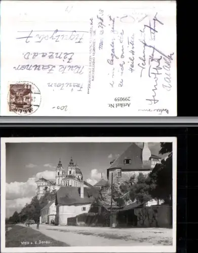299059,Melk an d. Donau Straßenansicht Blick zum Stift