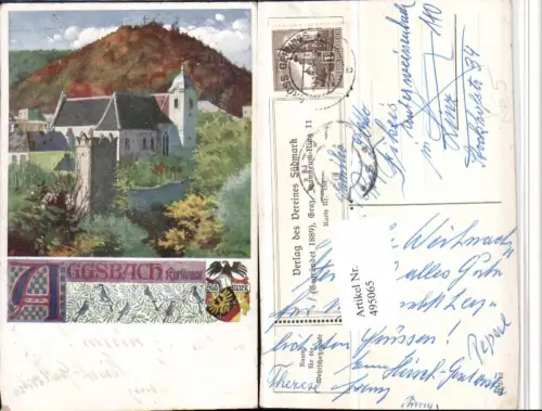 ,Künstler AK R. Assmann Aggsbach Kartause pub Verein Südmark 188