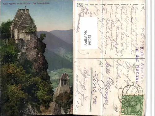 ,Ruine Aggstein in d. Wachau b. Aggsbach-Dorf Rosengärtlein