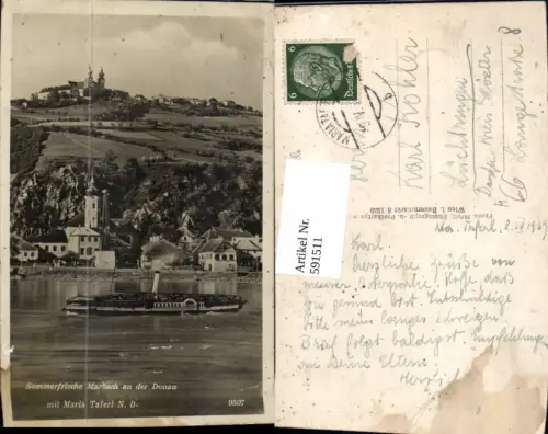 591511,Marbach a. d. Donau m. Maria Taferl Schiff Dampfer Babenberg