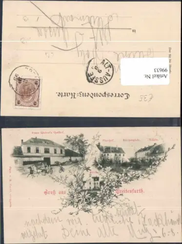 99633,Gruss aus Breitenfurth Breitenfurt Gasthaus Stelzer 1898