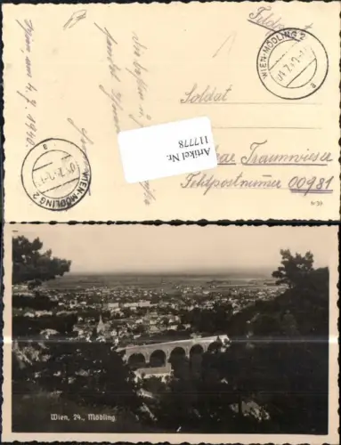 117778,Wien 24 Mödling Brücke Viadukt Feldpost 1940
