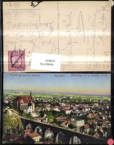 164843,Mödling Pfarrkirche z. Hl. Othmar Viadukt 1919