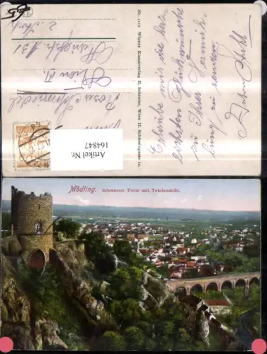 164847,Mödling Schwarzer Turm m. Totale 1927