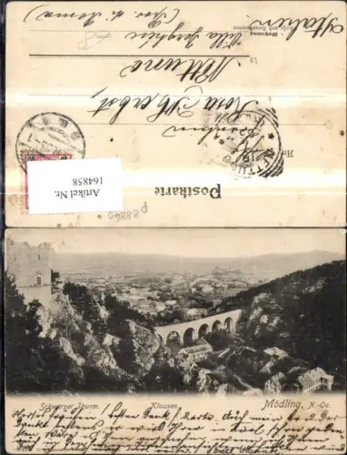 164858,Mödling Klausen Schwarzer Turm 1905