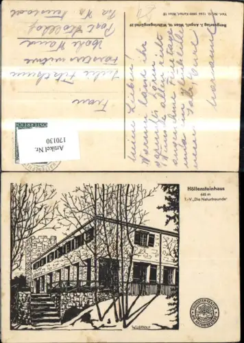 170130,Höllensteinhaus Zeichung sign W. Leidolf