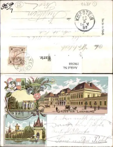 196568,Litho AK Gruß aus Laxenburg Marianeninsel Franzensburg Mehrbildkarte