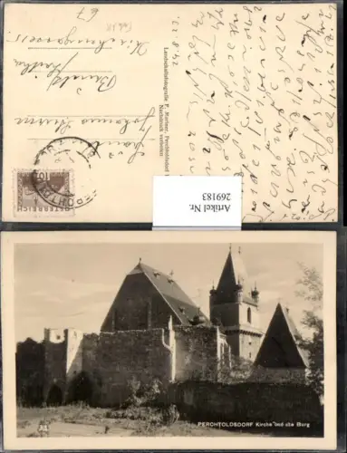 269183,Foto AK Perchtoldsdorf Kirche u. Alte Burg pub. F. Mariner