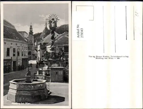 278343,Mödling b. Wien Hauptplatz Brunnen Pestsäule