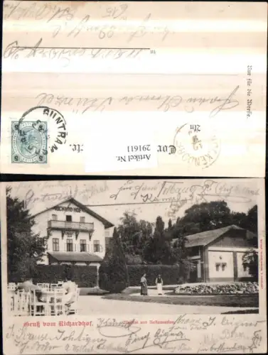 291611,Gruß vom Richardhof b. Gumpoldskirchen Meierei u. Restauration