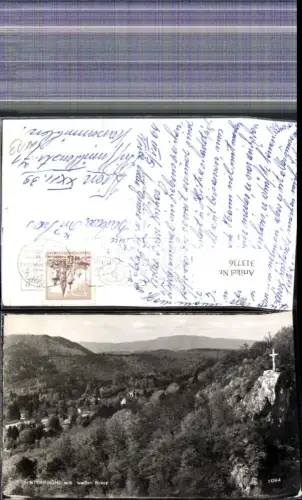313736,Foto Ak Hinterbrühl b. Mödling Ansicht Weißes Kreuz am Berg Felsen