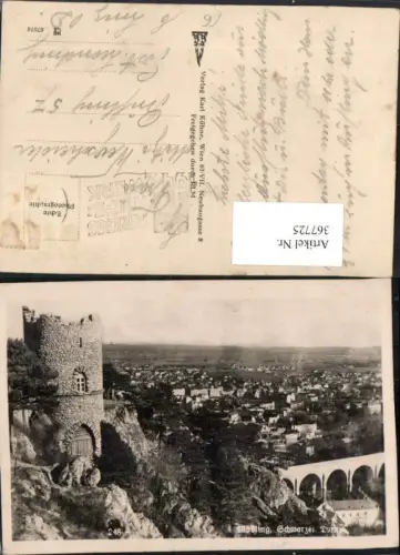 367725,Mödling Teilansicht m. Aquädukt u. Schwarzen Turm