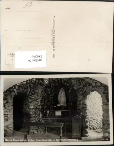 386548,Maria Enzersdorf Lourdesgrotte in d. Wallfahrtskirche Statue