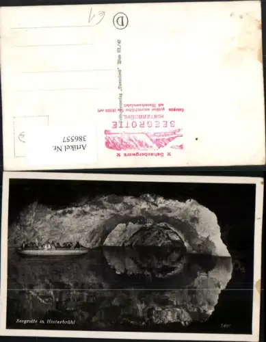 386557,Hinterbrühl b. Mödling Seegrotte See Motorboot