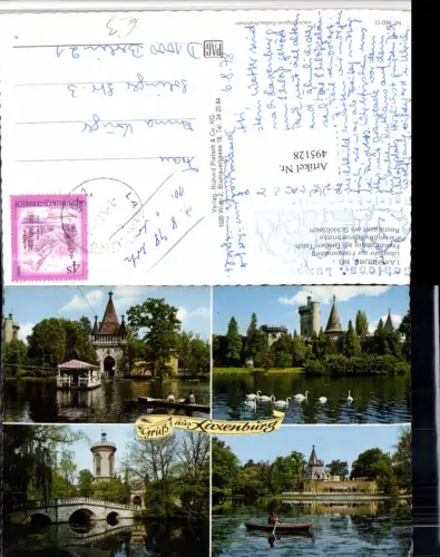 495128,Laxenburg Franzensburg Park Schwäne Ruderboot Mehrbildkarte