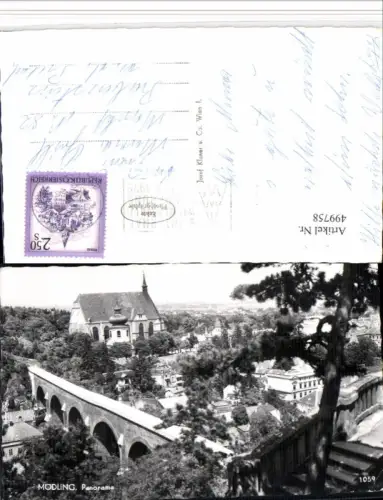 499758,Mödling Panorama Teilansicht Kirche Aquädukt