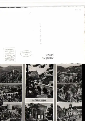 511604,Mödling Totale Stadtplatz Husarentempel Vorderbrühl Mehrbildkarte