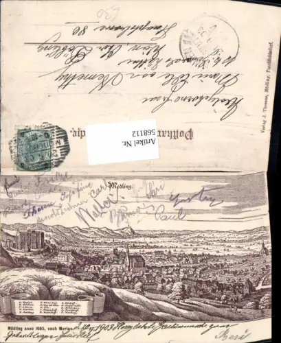 568112,tolle AK Mödling b. Wien nach Merian Stich 1665