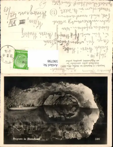 590798,Foto Ak Seegrotte Hinterbrühl b. Mödling Schiff Boot