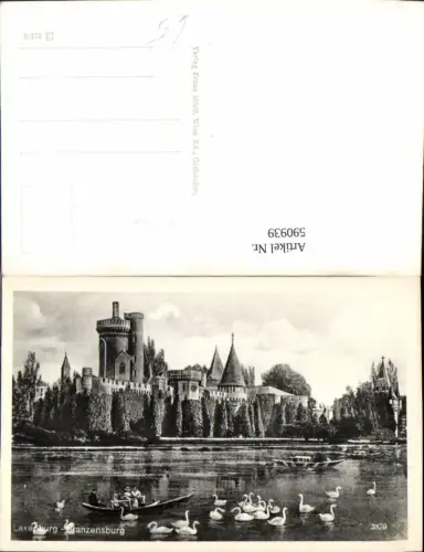590939,Foto Ak Laxenburg Franzensburg Schwan Schwäne Boot