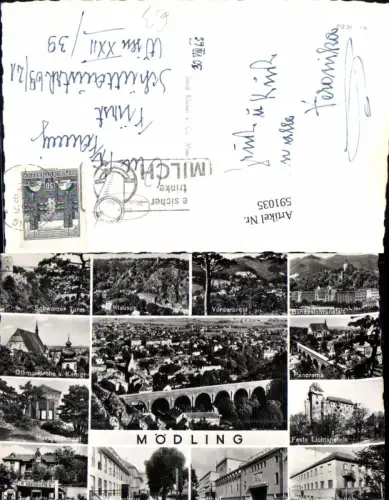 591035,Mehrbild Ak Mödling Panorama Feste Lichtenstein Stadtbad
