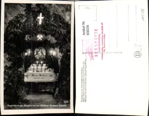 650256,Foto Ak Seegrotte Hinterbrühl b. Mödling Barbara-Kapelle