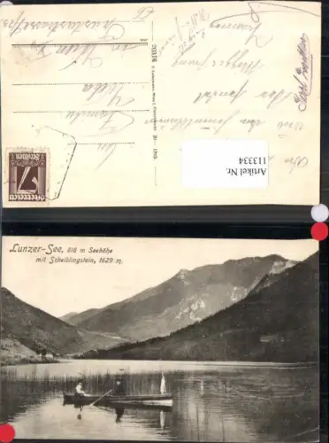 113334,Lunzersee Lunz am See Tolle Ansicht m. Boot 1925