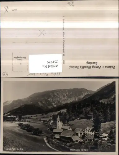 251925,Lassing Totale m. Hochkar b. Göstling an d. Ybbs