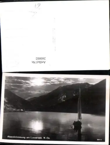 260002,Abendstimmung am Lunzersee See b. Lunz Segelboot