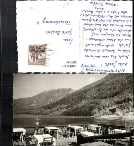 269249,Lunz Lunzer See m. Scheiblingstein Bergkulisse Gasthaus Terasse