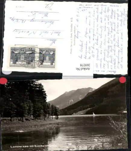 269278,Lunz Lunzer See m. Scheiblingstein Segelboot Enten Bergkulisse