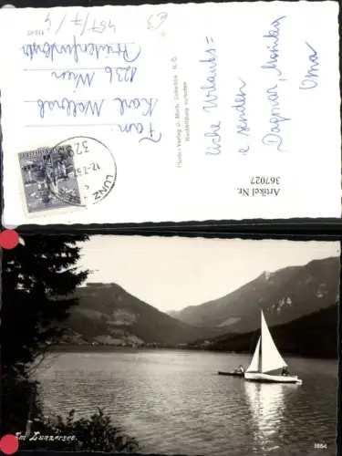 367027,Lunzersee See b. Lunz Segelboot Bergkulisse