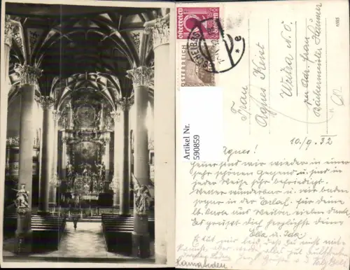590859,Foto Ak Scheibbs Kirche Innen 1932