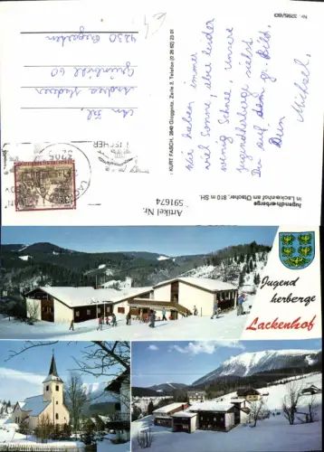 591674,Mehrbild Ak Jugendherberge Lackenhof Gaming Winterpartie