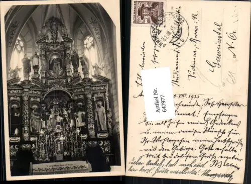 647977,Annaberg am Ötscher Kirche Innen 1935 n. Gaweinstal