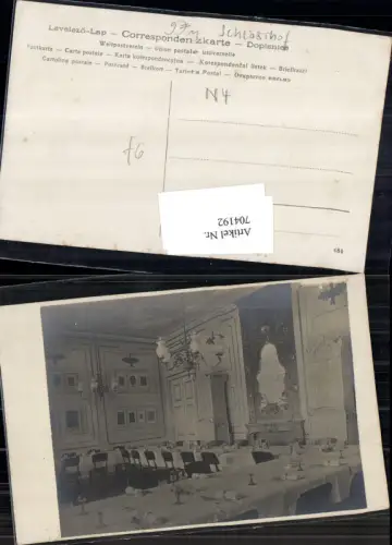 704192 Foto-AK Schloss Niederösterreich Luster Tisch Interieur Ofen Kachelofen