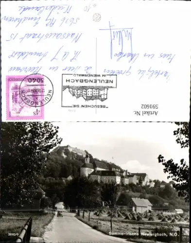 591602,Foto Ak Neulengbach Auto Straße Burg