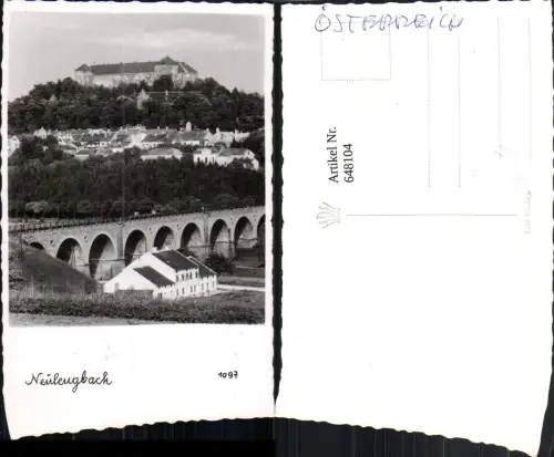 648104,Foto Ak Neulengbach Ansicht m. Viadukt u. Burg