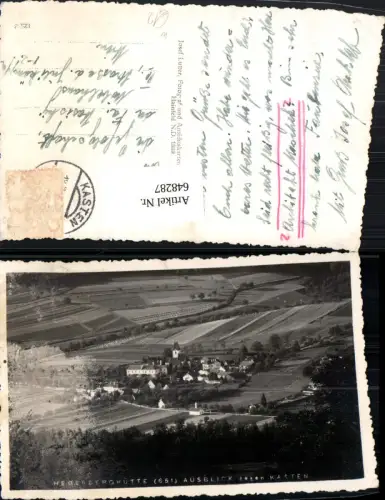 648287,Foto Ak Hegerberghütte Ausblick geg. Kasten bei Böheimkirchen