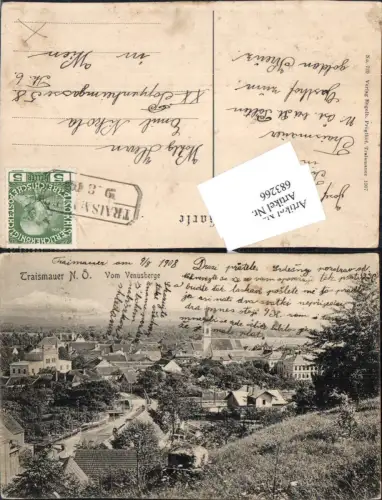 683266 Traismauer vom Venusberge 1908 Kastenstempel