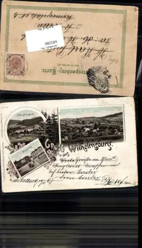 683280 tolle Lithographie Gruss aus Wilhelmsburg Schloss Kreisbach pub Regel e Krug 616