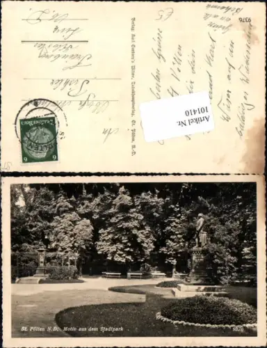 101410,St Pölten Stadtpark Motiv Denkmal 1940