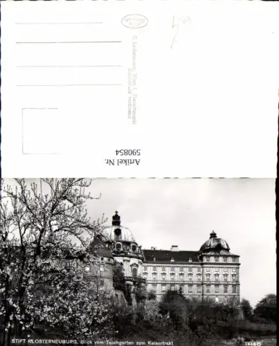 590854,Foto Ak Stift Klosterneuburg Blick v. Teichgarten z. Kaisertrakt