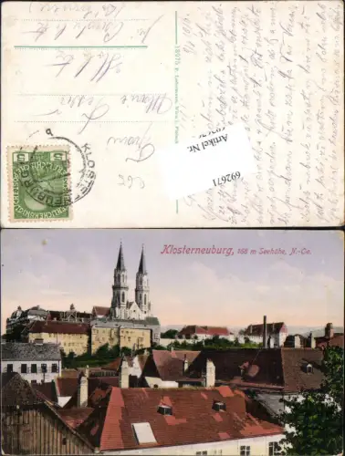 692671 Klosterneuburg Partie im Ort über den Dächern 1915 pub Ledermann 18975