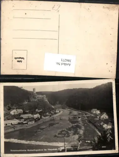 386271,Kollmitzgraben im Thayatal b. Raabs Teilansicht Wehr Brücke Ruine